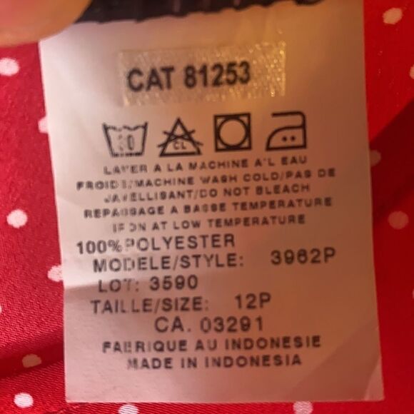 NWOT Traditions Petit Long Polkadot Dress - Picture 4 of 4